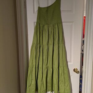 Pistachio Green Assymetrical Maxi Dress